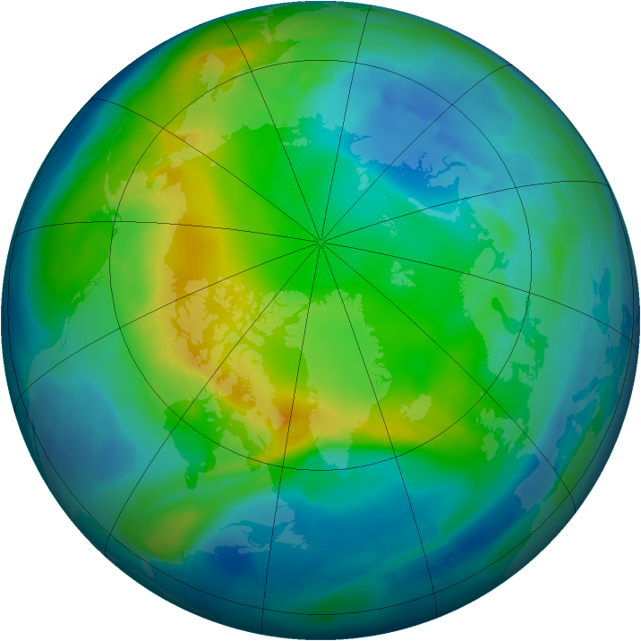 Arctic ozone map for 06 November 2010